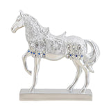 Maxbell Modern Horse Statue Figurine Decorative for Living Room Decoration Ornament Argent