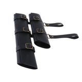 Maxbell Double Waist Scabbard Weapon Rapier PU Dagger for Cosplay Stage Adults Black