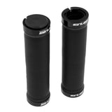 Maxbell 1 Pair Leather Bike Handlebar Grips Lock on Anti-slip Handle Bar Cover Black