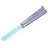 Maxbell Butterfly Combs Hair Trimmer Barber Tool Beard Metal for Beginner Training Colourful