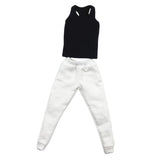 Maxbell 1/6 Men Waistcoat Pants Set Clothing for Figures Toys Accessories Parts black waistcoat+ white pants