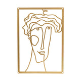 Maxbell Metal Wall Art Decor Woman Silhouette Minimalist Facial Line Decoration StyleA