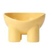 Maxbell Cat Food Bowl Pet Feeding Dish Feeder Nonslip Food Container Pet Spine yellow
