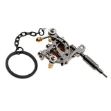 Max Alloy Tattoo Gun Keychain Mini Tattooing Machine Necklace Pendant Decoration Black 1