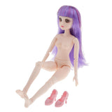 Maxbell 36cm Ball Jointed Girl Doll Nude Body DIY Parts White Skin With Hair B-4