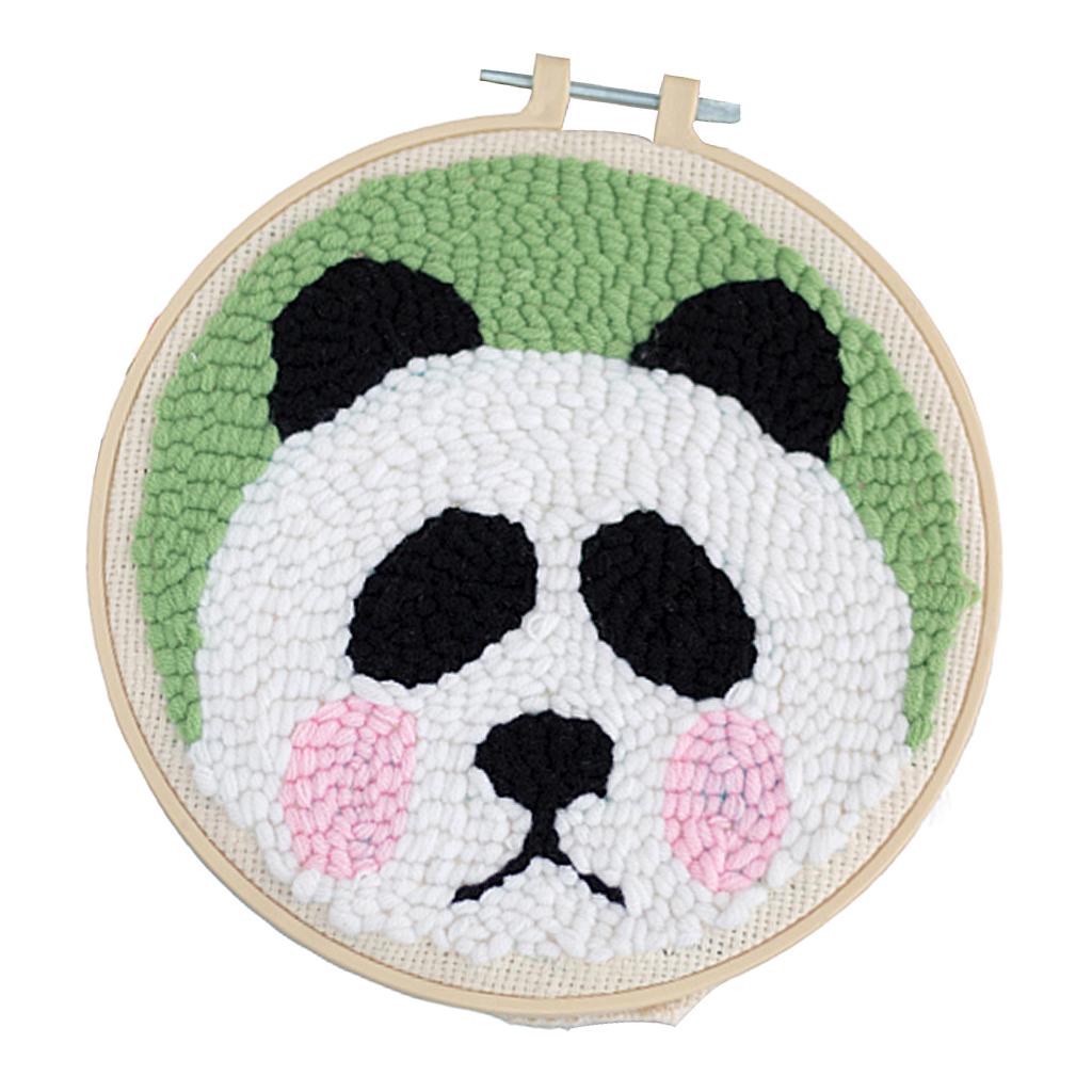 Maxbell 1 Set Panda Punch Needle Kits with Punch Embroidery Pen DIY Crafts