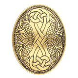 Maxbell Vintage Designed Oval Brooch Cloak Shawl Pin Sweater Accessories Fashionable Aureate