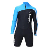 Maxbell Diving Suit Long Sleeve Front Zip for Water Sports Scuba Diving Snorkeling Black Blue M