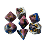 Maxbell 7x RPG Dice Set Polyhedron Game Dice for Party Supplies Family Gathering Bar Style I