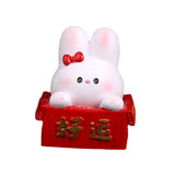 Maxbell Resin Rabbit Figurine Car Dashboard Home Decor for Bedroom Entrance Office StyleC