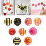 Maxbell 3Pcs Paper Lantern Hanging Decoration for Birthday Wedding Baby Shower Red