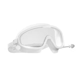 Maxbell Swimming Goggles Swim Glasses Large Frame Diving Glasses with Earplugs White Clear Boxed