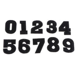 Max 10pcs /set 0-9 Number Fabric Patches Applique for Sewing Crafts Black