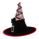 Maxbell Halloween Witch Hats Cosplay Wide Brim Witch Top Pointed Caps for Women Men Red