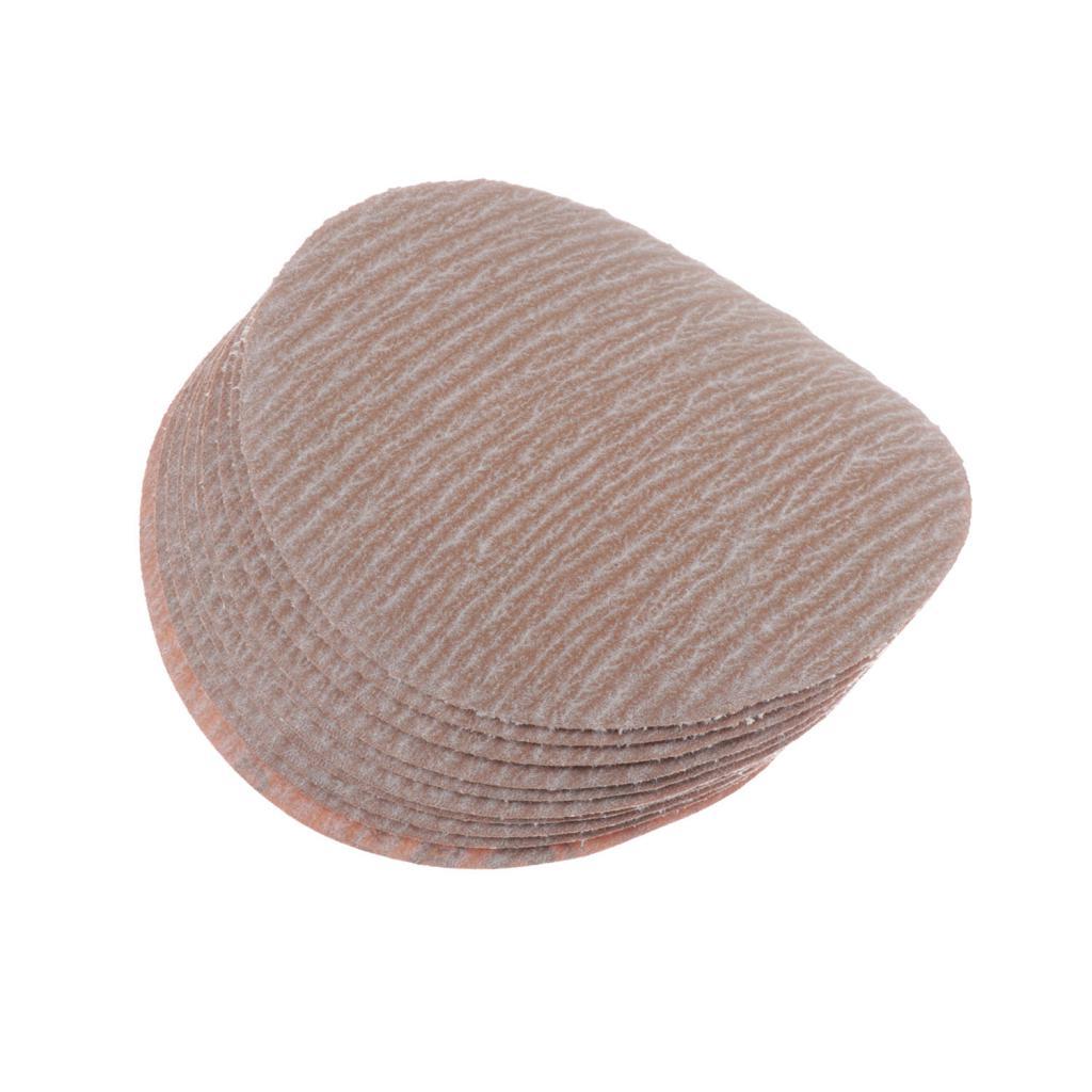Max 10Pcs 80-1500 Grit 5 inch Flocking Sand Paper Sheet Disc 240-Grit
