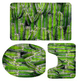 Maxbell 3 Pieces Floral Print Toilet Lid Cover Non Slip Bathmat Bathroom Rug #4