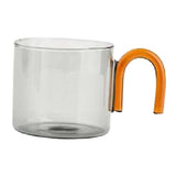 Maxbell milk Tea Cup with Handle Heat Resistance for Office Flower Tea Cereal Gray
