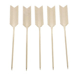 Max 5Pieces Stainless Steel Cocktail Picks Martini Fruit Stick for Party Golden