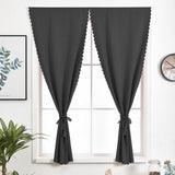 Max 2 Panel Self Adhesive Window Blackout Curtains Drapes Dark Gray 1.3x2.2m