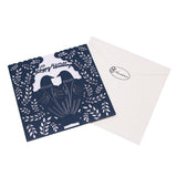 Max 10 Sets Couple Birds Wedding Invitation Cards with Envelopes and Seals Blue