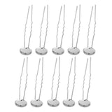 Max 10pcs copper hair clip hair pin DIY accessory blank base silver