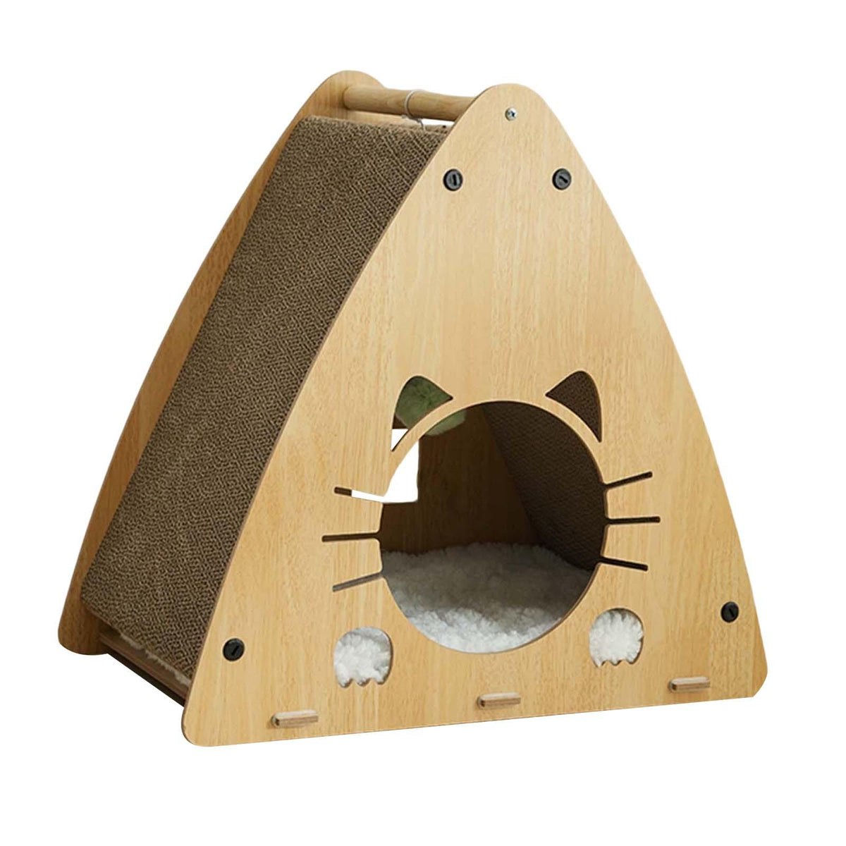 Maxbell Triangle Cat Scratcher Box Lounge Bed Corrugated Cardboard Widely Used with Cushion
