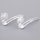 Max 2 Set Antique Alloy Hair Pin Sticks Chinese Hair Clips DIY Hair Accs Silver