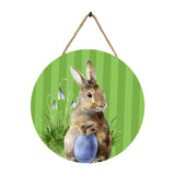 Maxbell Easter Door Sign Wood Door Hanger Bunny Pattern Ornament Housewarming Gift Style D