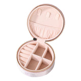 Maxbell Small Jewelry Storage Box Gift Jewelry Container for Rings Valentines Day Round Pink