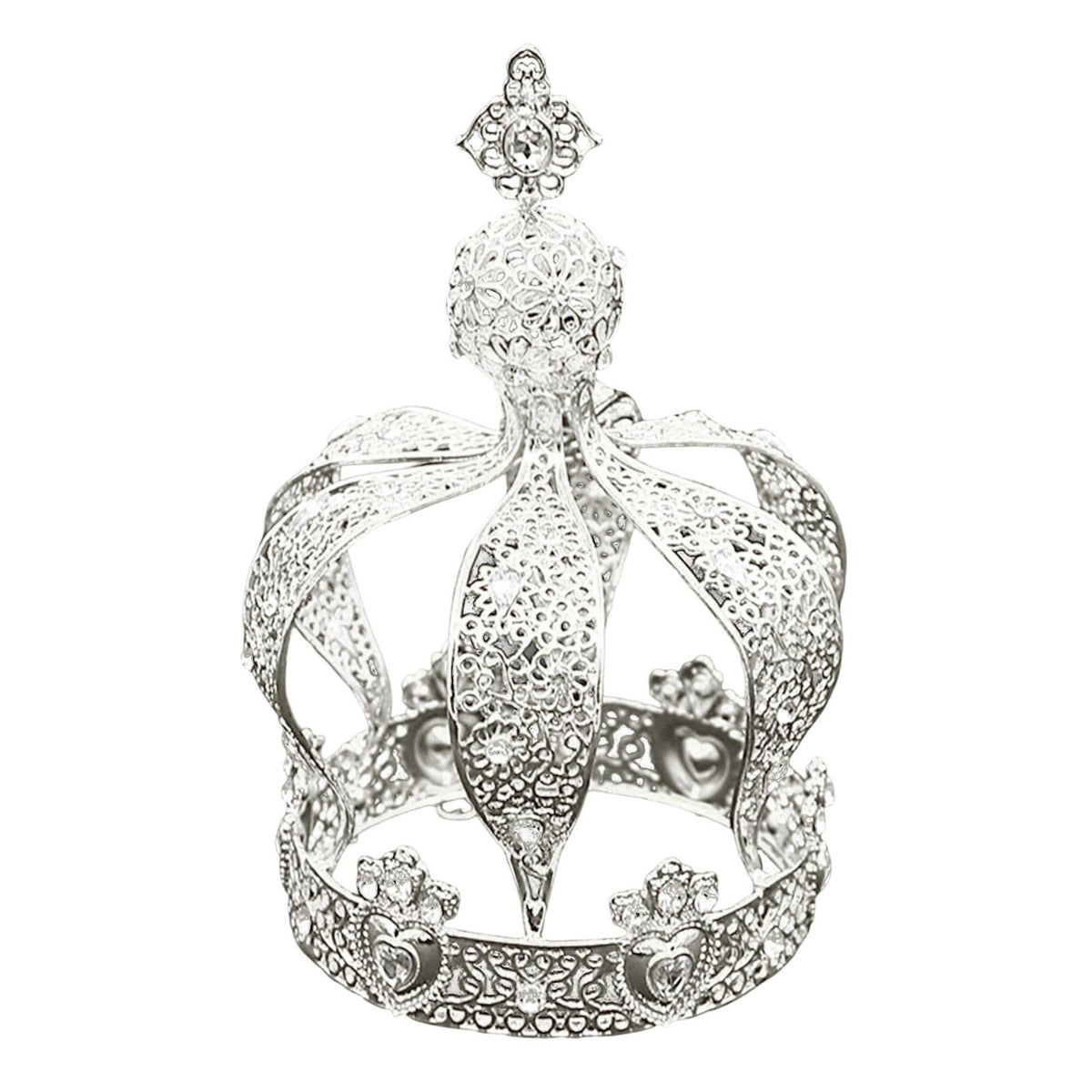 Maxbell Crown Cake Topper Cupcake Decoration Tiaras for Birthday Party Cosplay Prom Silver
