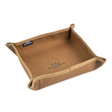 Maxbell Outdoor Camping Serving Tray Baking Bowl Canvas Folding Plate for Country Brown 25x25cm