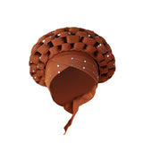 Maxbell African Turban Women Sequin Headwear Head Scarf Hair Cover Girls Headwrap Brown
