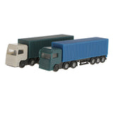 Maxbell 2Pcs Model Container Truck Figure Transporter Truck Vehicle Car 1:150 N Scale Building Scenery Layout