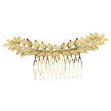 Maxbell Long Metal Olive Leaves Vine Hair Comb Pin Wedding Party Bridal Headpiece Gold