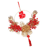 Maxbell Spring Festival Decor Red Berries Flower Wreath Chinese New Year Decorations 40cm