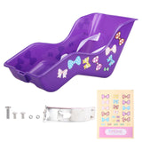 Maxbell Doll Seat Basket with Safely Belt Decor Gift with Decal for Kids Bicycle Purple