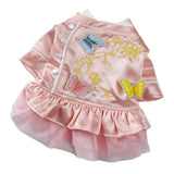 Maxbell Pet Dog Embroidery Princess Dress for Pet Birthday Wedding Party Pink M