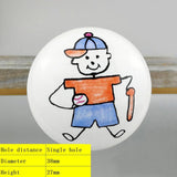 Max Maxb Cartoon Ceramic Single Hole Round Wardrobe Kitchen Door Knob Baseball boy