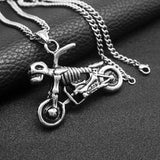 Maxbell Punk Rock Men Skull Motorcycle Pendant Necklace Chain Halloween Jewelry Gift