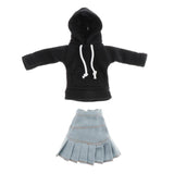 Maxbell BJD Dolls Hoodie and Jeans Skirt for 1/6 Blythe Doll Dress Up Outfits Accs