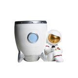 Maxbell Nordic Astronaut Pen Pencil Holder Pen Cup Durable Resin for Home Office white