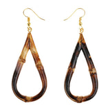 Maxbell Fashion Bamboo Earrings Big Water Drop Hook Earrings Jewelry for Women Girls