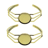 Maxbell 2 Pieces 25mm Bangle Base Bracelet Blanks Findings Tray Setting retro bronze