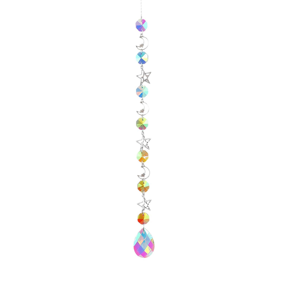 Maxbell Crystal Hanging Prisms Pendant with Chain Ornaments Sturdy Colorful Delicate A