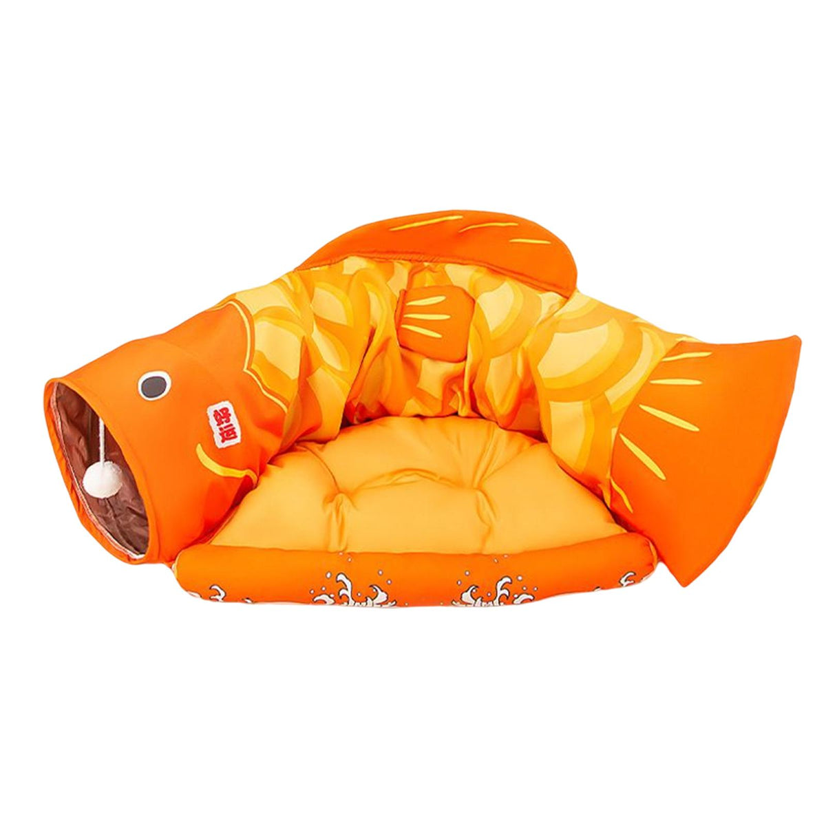Maxbell Cat Tunnel Pet Interactive Toy Washable Cushion with Ball for Hedgehog Yellow