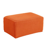 Max Stretch Ottoman Pouf Cover Footrest Stool Slipcover Protector a Orange