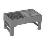 Maxbell Kitten Food Bowl Feeding Dish for Large Medium Small Dogs Home Outdoor Use Slow Feeder gray