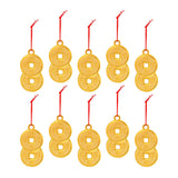 Maxbell 10Pcs Chinese New Year Decorations Red Hanging Ornaments for Wall Decor Double Cash