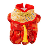 Maxbell New Year Dog Costume Cute Tassel Warm Pet Winter Coat for Puppy Teddy Bichon