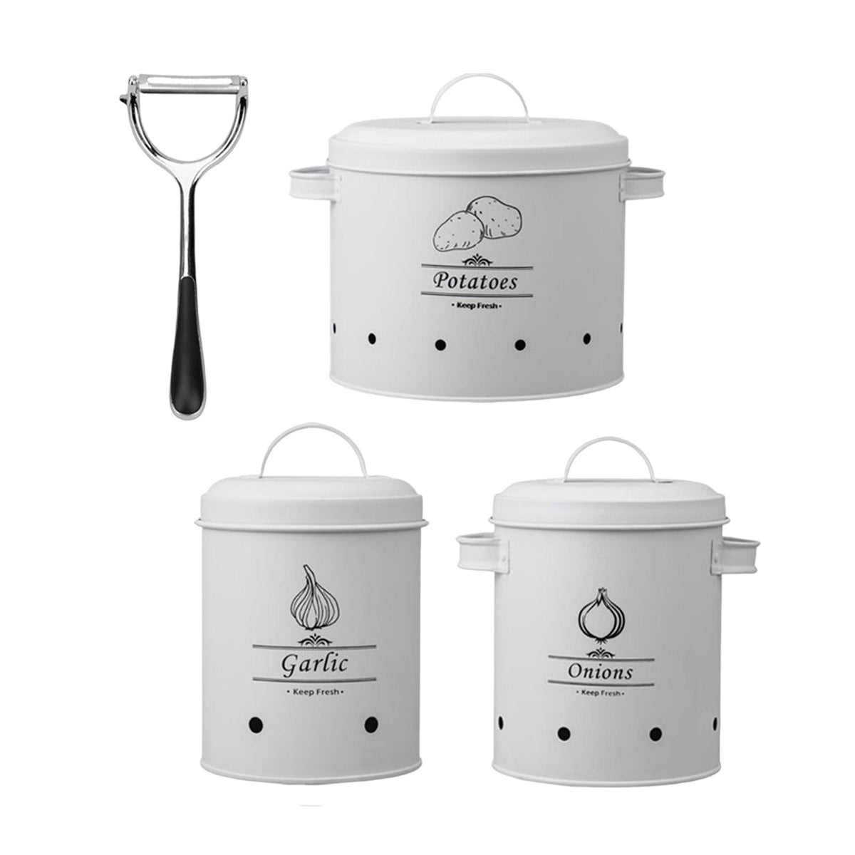 Maxbell Maxbell 3x Kitchen Canister with Airtight Lids Bin for Food Storage Tea Coffee